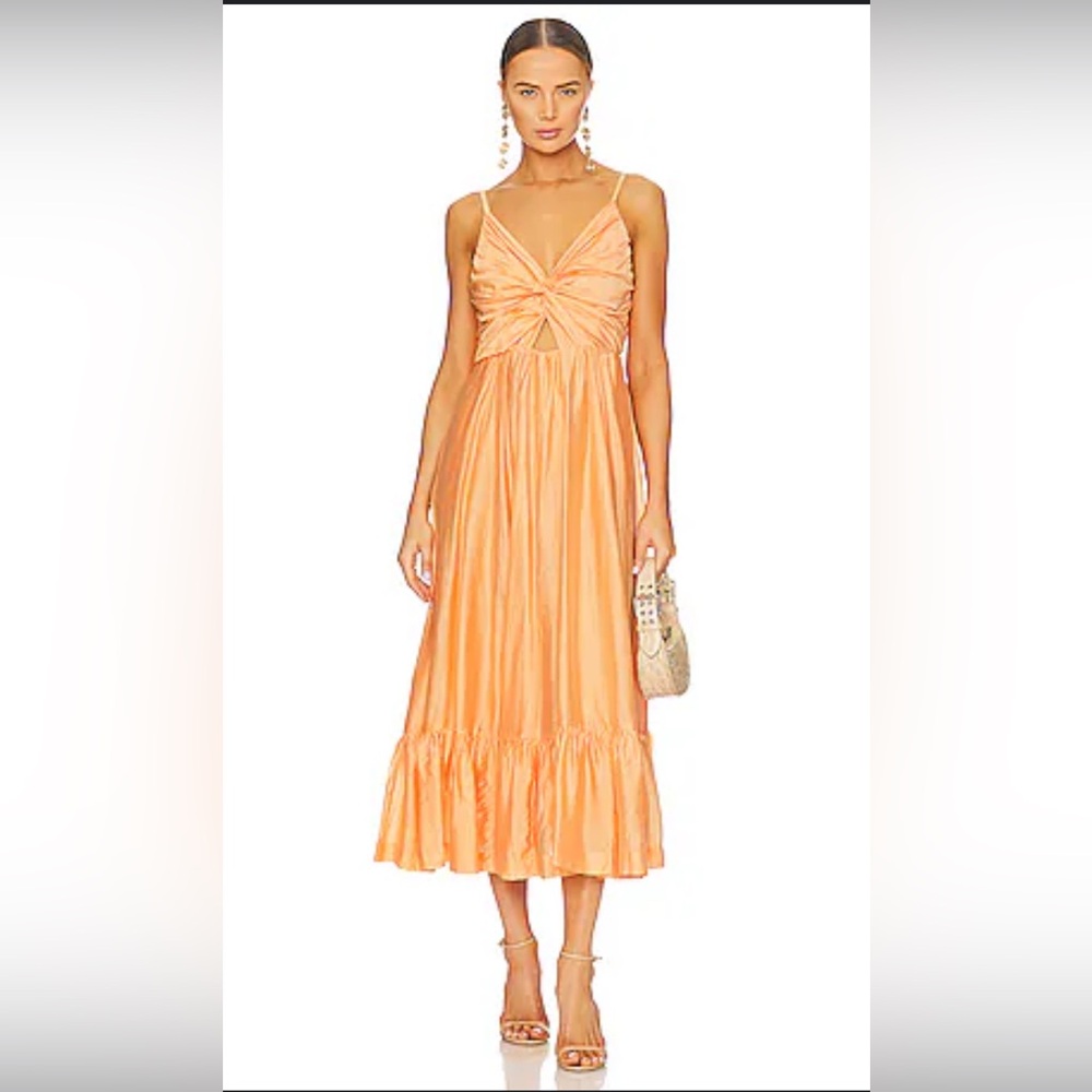 EUC Sabina Musayev Olinda Midi Dress in Peach 🍑